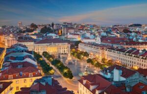 City Centre Of Lisbon In The Evening